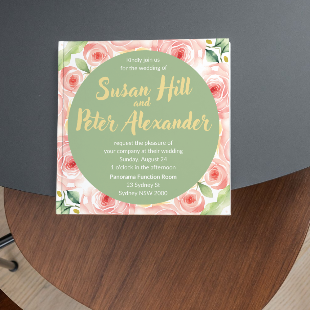 Square Rose Wedding Template Sample