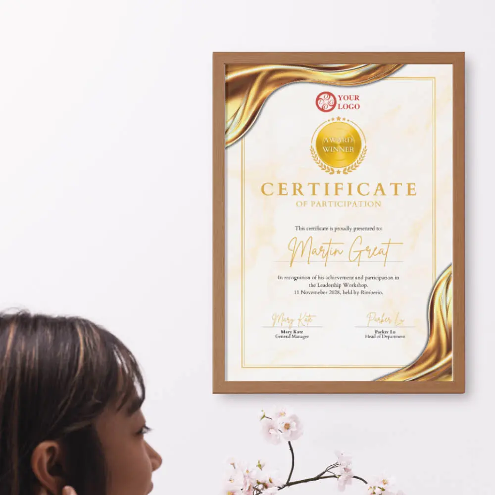 Golden Certificate Canva Template