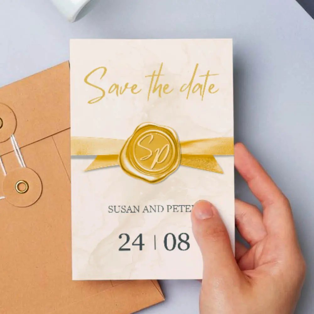 Golden Wax Seal Wedding Templates